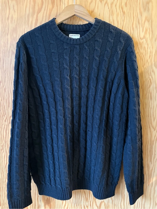 Frank & Oak Other - Men’s Frank & OAK Navy Cable-Knit Crewneck Sweater
